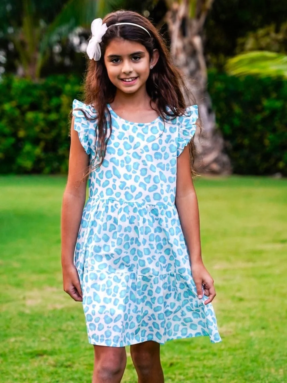 Tuk Tuk Leopard Sapphire Tier Dress